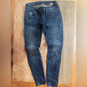 G-STAR Women's Slim Fit 5620 ZIP CUSTOM MID SKINNY Blue Wash Jeans